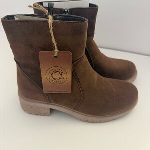 Seven7 Tan Suede Ankle Booties